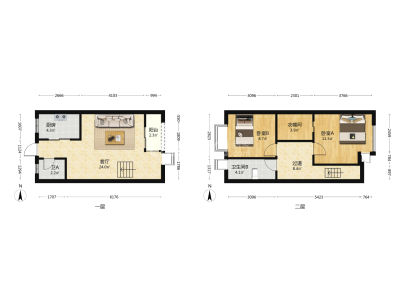 2室2廳1陽(yáng)臺(tái) 高美云安
