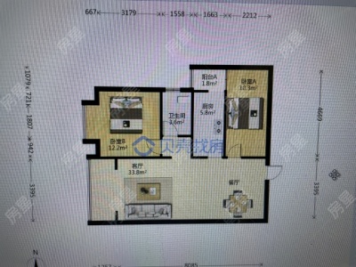 2室2廳1陽臺 恒大名都戶型圖