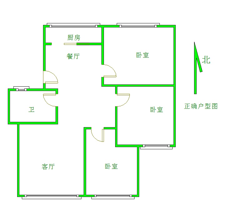 3室2廳1陽臺(tái) 興隆小區(qū)戶型圖