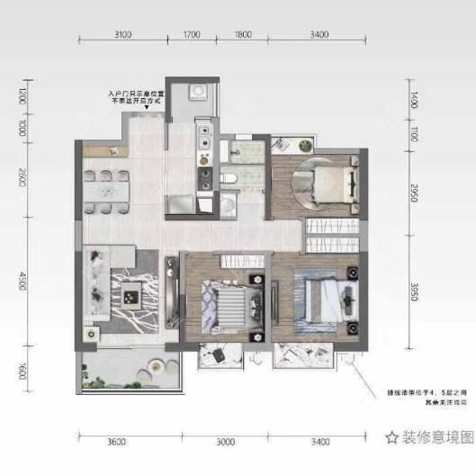 3室2廳2陽臺 璀璨傾城戶型圖
