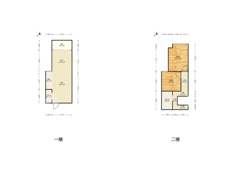 2室2廳1陽臺 真愛歲月戶型圖