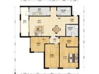3室2廳 濱江俊園香儂組團(tuán)戶型圖