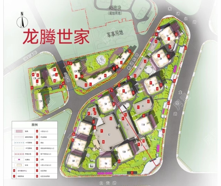 3室2廳1陽臺 碧桂園龍騰世家一期小區(qū)平面圖