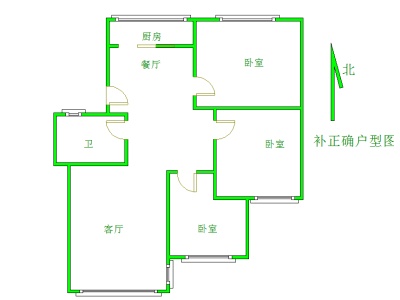3室2廳1陽臺(tái) 興隆小區(qū)戶型圖