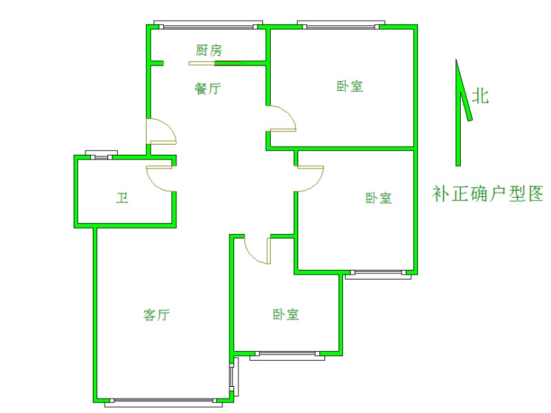3室2廳1陽臺(tái) 興隆小區(qū)戶型圖