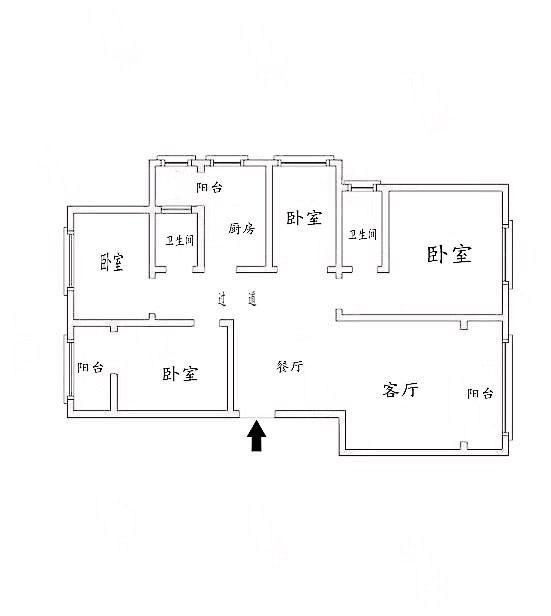 4室2廳3陽臺 俊發(fā)九夏云水4號地塊戶型圖