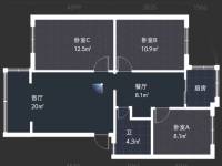 3室2廳1陽臺(tái) 西華小區(qū)春怡里戶型圖