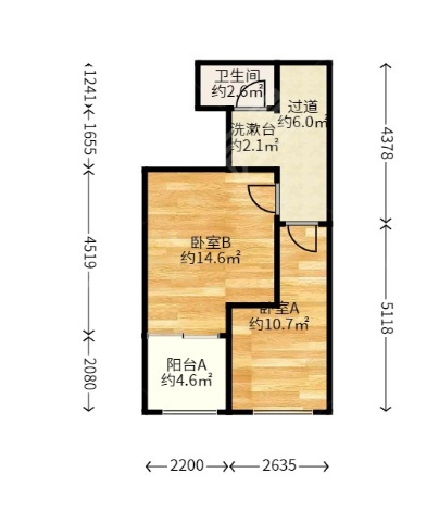 2室2廳2陽(yáng)臺(tái) 紅星國(guó)際晶品公寓戶型圖