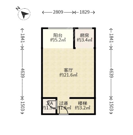 2室2廳2陽(yáng)臺(tái) 紅星國(guó)際晶品公寓戶型圖