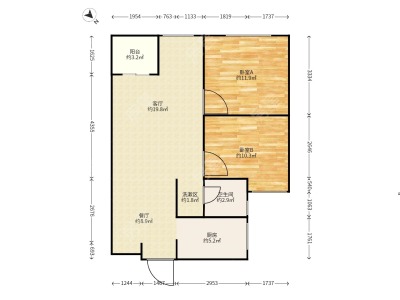 2室2廳2陽(yáng)臺(tái) 綠城春江明月