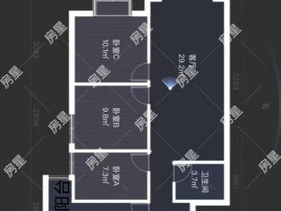 3室2廳1陽臺(tái) 萬宏國際三期