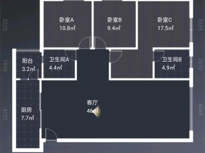 3室2廳3陽臺(tái) 廣福城沁福園