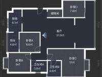 4室2廳1陽(yáng)臺(tái) 云南映象C區(qū)戶型圖