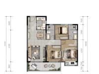 3室2廳1陽(yáng)臺(tái) 中交碧桂園映象美廬一期戶型圖