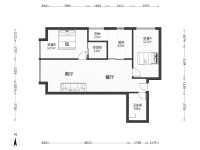 2室1廳1陽臺 同德昆明廣場A區(qū)戶型圖