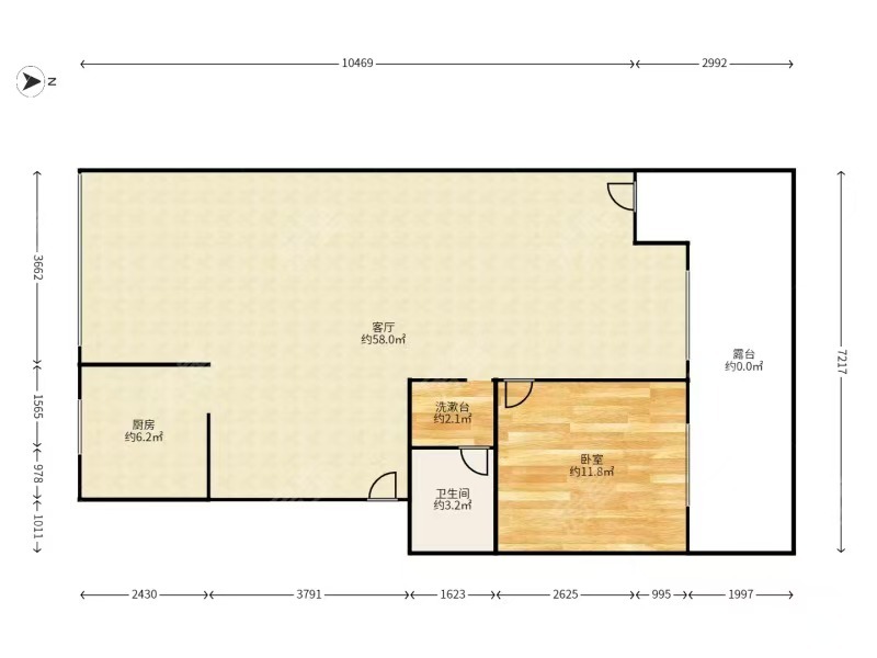 2室2廳1陽(yáng)臺(tái) 金順苑戶(hù)型圖