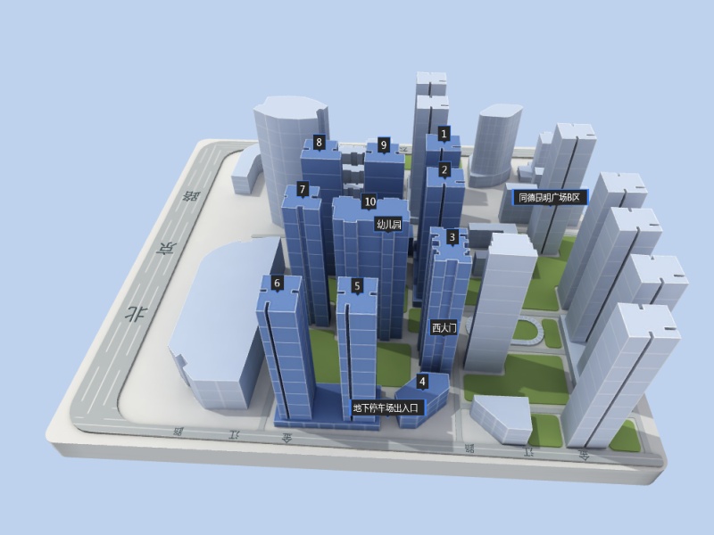 2室1廳1陽臺 同德昆明廣場A區(qū)小區(qū)平面圖