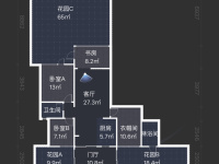 3室2廳1陽臺 滇池衛(wèi)城尚層戶型圖