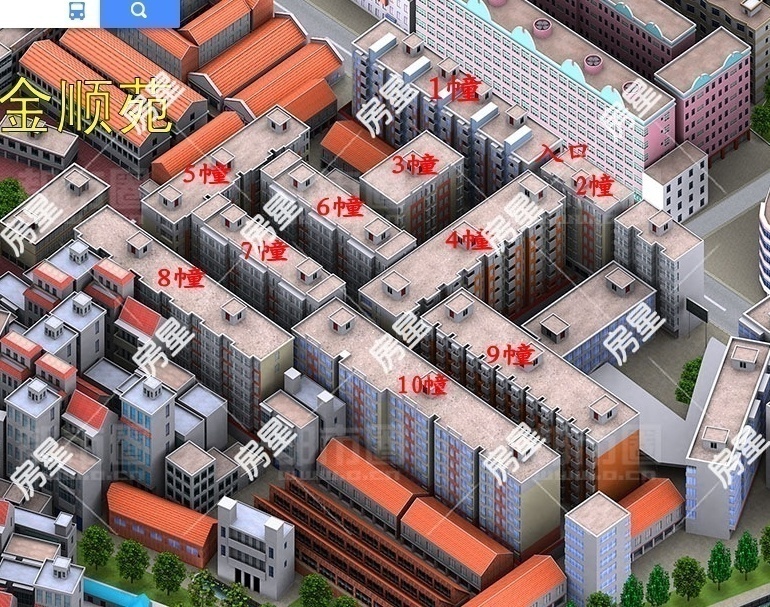 2室2廳1陽(yáng)臺(tái) 金順苑小區(qū)平面圖