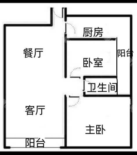 2室2廳1陽臺 金呈北泰花園戶型圖