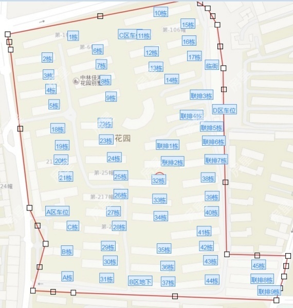 3室2廳2陽(yáng)臺(tái) 佳湖花園小區(qū)平面圖