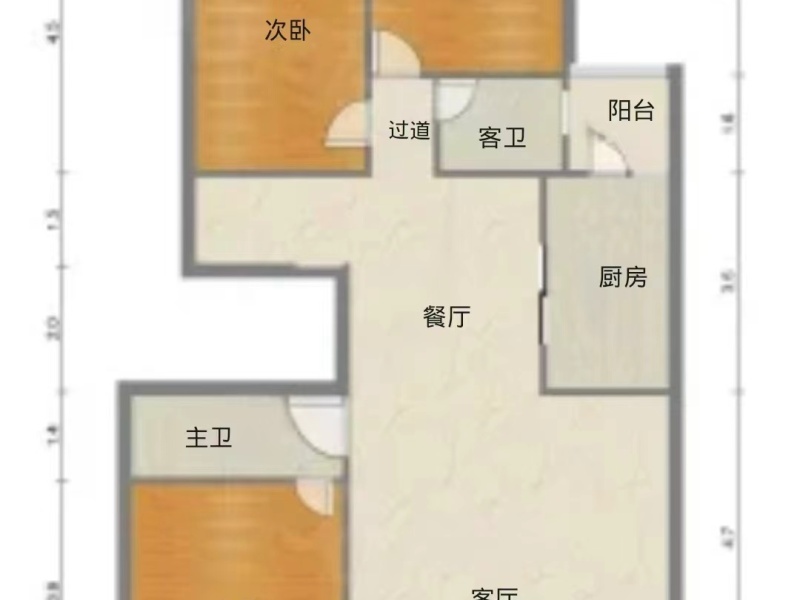 3室2廳1陽臺 晴朗云安戶型圖