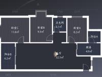 3室2廳1陽臺 金地珺悅戶型圖