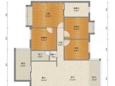 4室2廳1陽臺(tái) 金色維也納花園