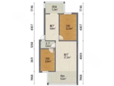 2室1廳1陽臺 南窯小區(qū)(南窯新村)