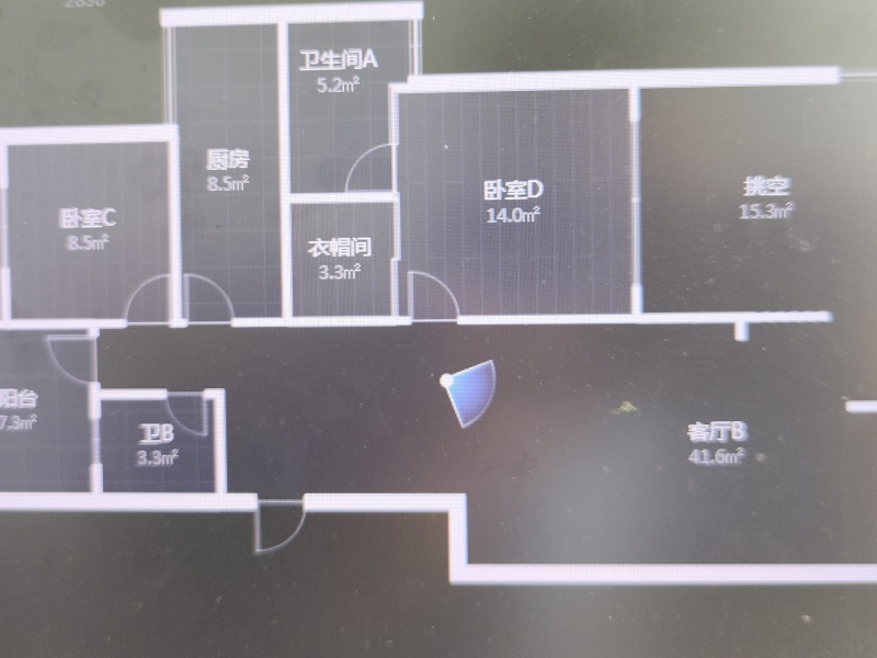 5室2廳3陽臺 朝花曦拾戶型圖