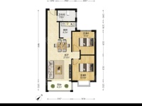 2室2廳 京江欣翠A10地塊回遷房戶型圖