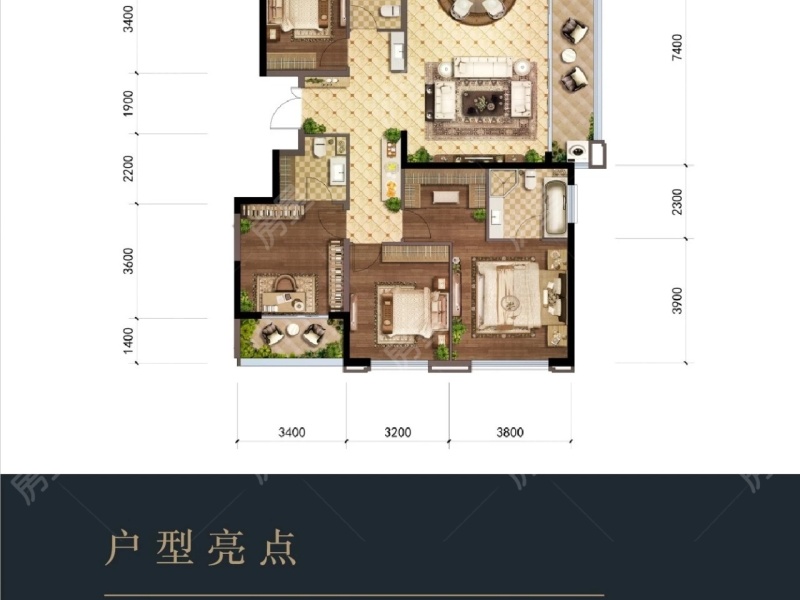 4室2廳2陽(yáng)臺(tái) 金科江湖海戶型圖