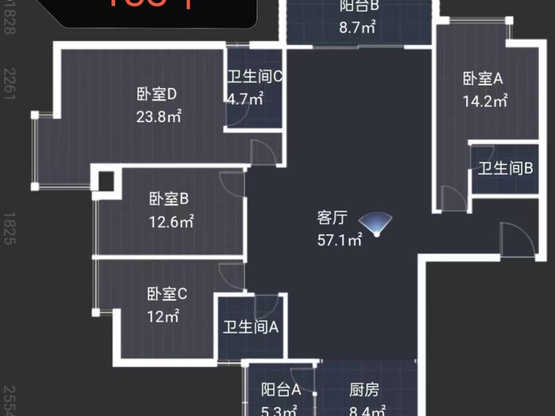 4室2廳2陽(yáng)臺(tái) 德潤(rùn)朗悅灣戶(hù)型圖