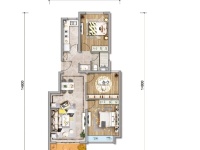 3室2廳2陽臺 綠地滇池國際健康城戶型圖