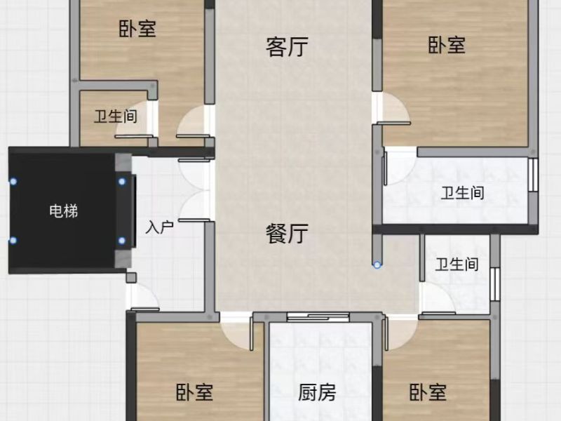 4室2廳2陽臺(tái) 華夏四季二期戶型圖