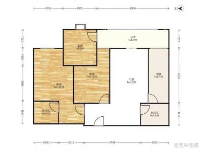 3室2廳1陽臺 潤城八區(qū)
