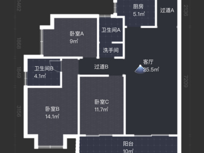 3室2廳1陽臺 大華公園天下時光園