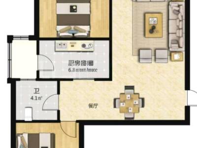 2室2廳1陽(yáng)臺(tái) 云上城一期