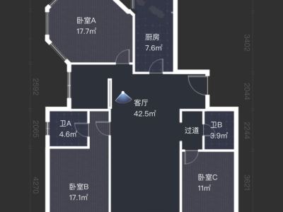 3室2廳2陽(yáng)臺(tái) 世紀(jì)城探春苑