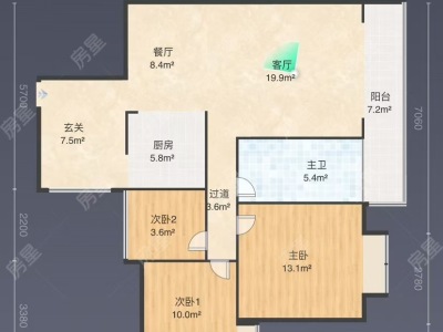 3室2廳2陽(yáng)臺(tái) 東驤神駿一期