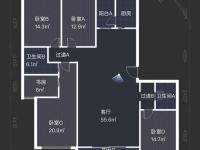 5室2廳2陽(yáng)臺(tái) 世紀(jì)城玉春苑戶型圖