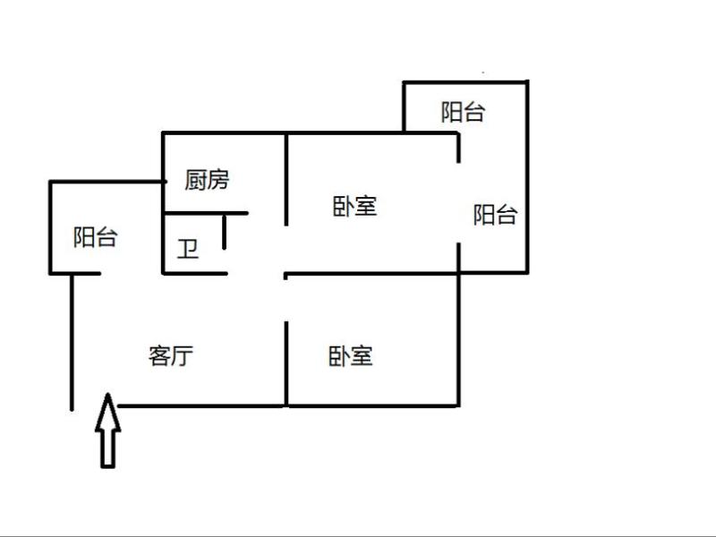 2室2廳1陽臺(tái) 東風(fēng)東路47號(hào)戶型圖