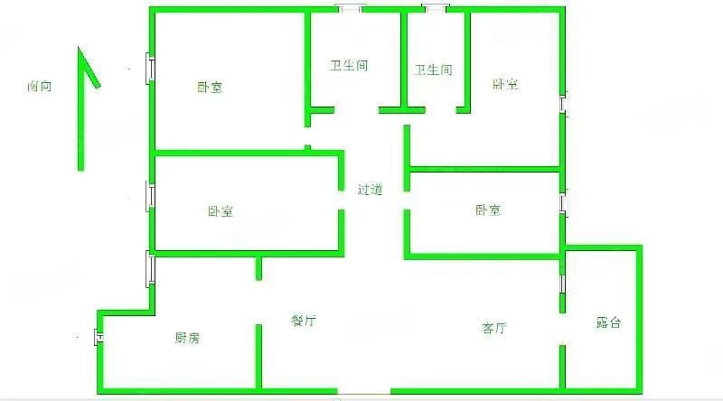 4室2廳1陽臺 佳湖花園戶型圖