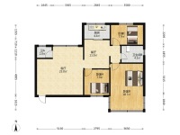 3室2廳1陽(yáng)臺(tái) 金牛小區(qū)戶型圖