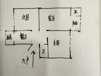 2室1廳1陽(yáng)臺(tái) 禮堂區(qū)戶型圖