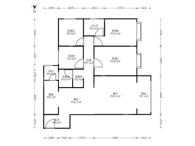 4室2廳1陽(yáng)臺(tái) 翡翠灣