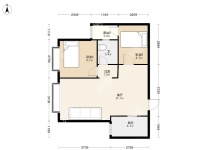 2室2廳1陽臺(tái) 新亞洲星澤園戶型圖