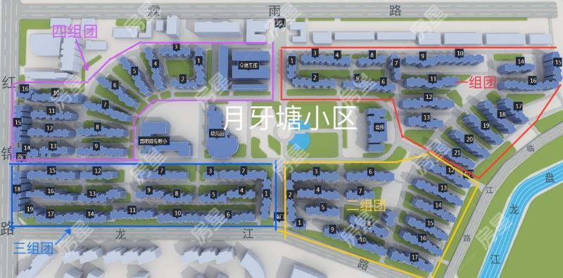 3室2廳2陽臺 月牙塘小區(qū)小區(qū)平面圖