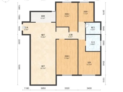 4室2廳1陽臺 紅星天鉑戶型圖