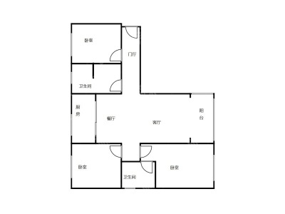 3室2廳1陽臺 保利璽樾璽公館戶型圖